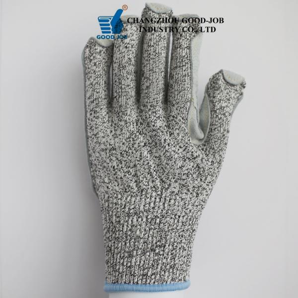Cow Split Leather Cut Resistant Gloves Thickened Finger Covered