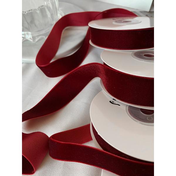 38 мм двойная велветная лента 3,8 см темно-красная велветная лента