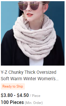 Y-Z Soft Acrylic and Wool Yarn Infinity Winter Cowl Knit Man Women Many Colors Chunky Scarf