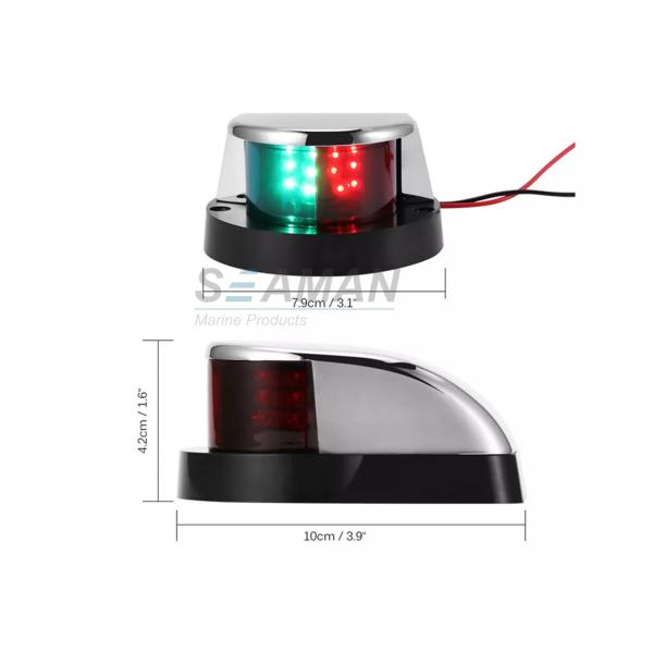 Led Stainless Steel Boat Navigation Light Marine Red Green Starboard Port Boat Bicolor 12 Volt