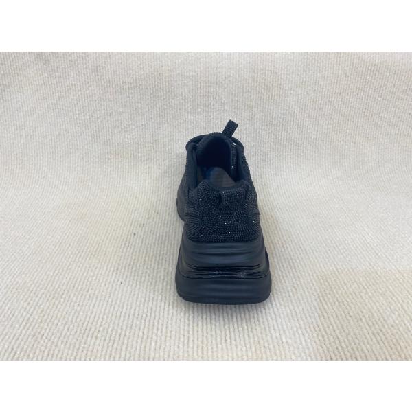 Comfort Black Rhinestone Sneakers Breathable Upper Blinged Out Sneakers