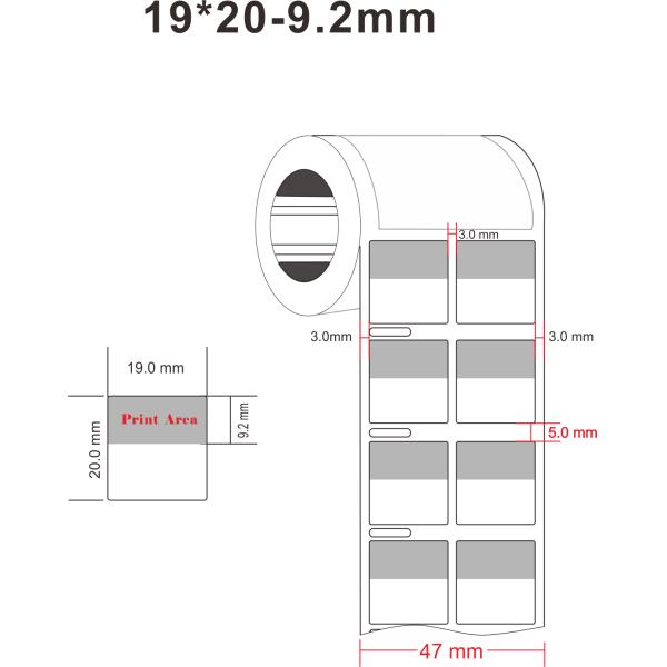 19x20-9mm Adhesive Cable Labels 2mil White Matte Translucent Water Resistant Vinyl Cable Label