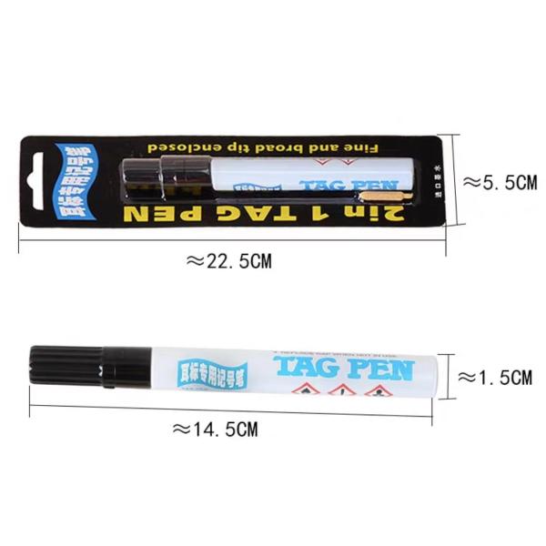 Permanent Black Ink Goat Cattle Ear Tag Marker Pen 14.5*15mm