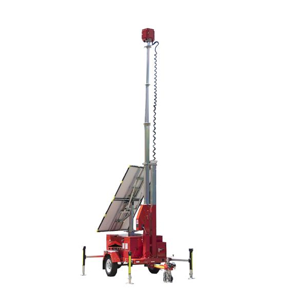Mobile Adjustable Solar Panels Camera CCTV Trailer For Industrial Park Monitoring
