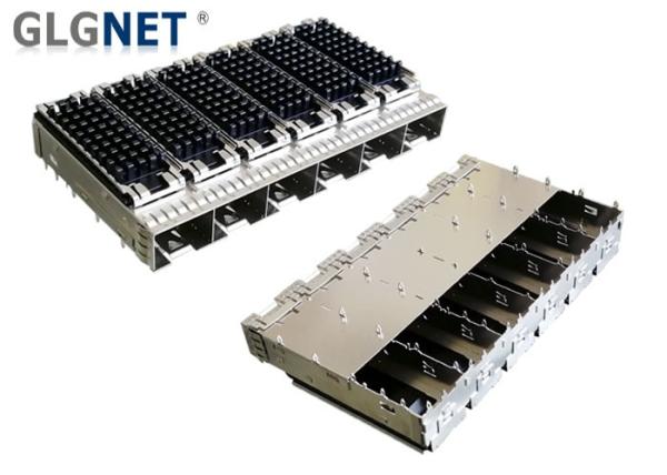Multiple Port SFP Solutions 6 Ports Ganged SFP+ Cage Assembly with Heat Sink
