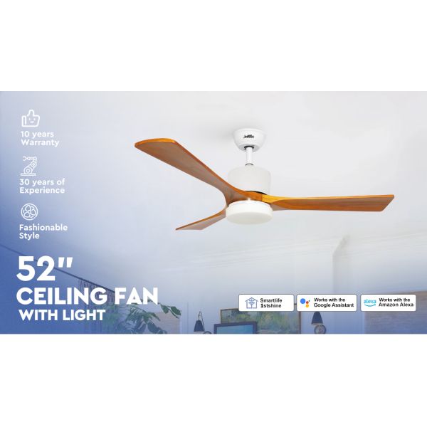 Solid Wood Ceiling Fan Featuring Multi Size Options and Smart Control Functions Including Timing Memory and Scene Settings