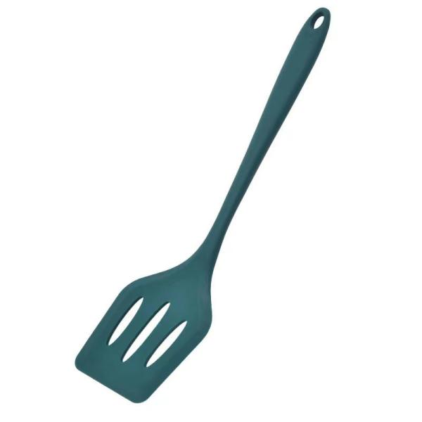 Wholesale Food Grade Soft Green Heat-Resistant Tableware Non Stick Pot Kitchen Stir Fry Spatula Leaking Spoon 5piece Set