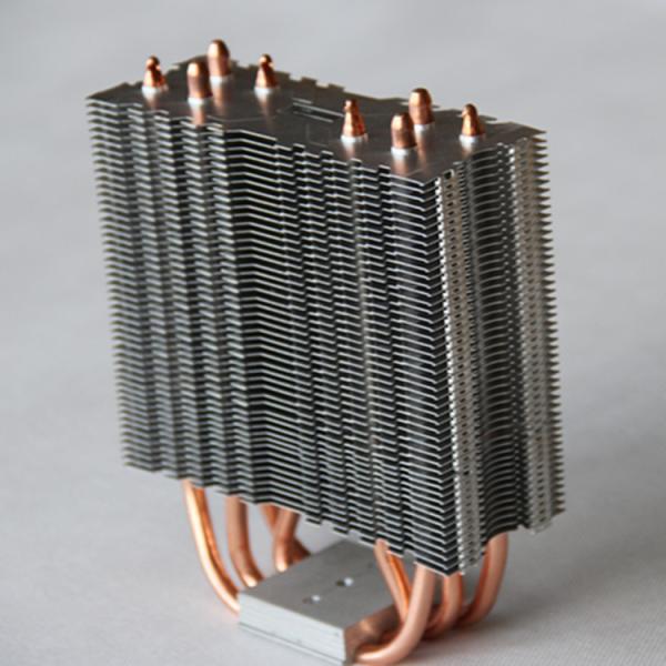 Brass Four Copper Pipe Heat Sinks Metal Stamping Parts Copper  Fin Heat Sinks