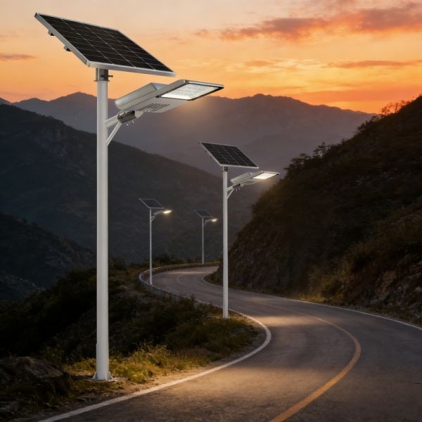 olar Powered Street Light Dusk to Dawn High Brightness LED Lamp for Residential Commercial Outdoor Lighting