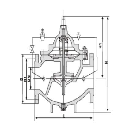 Hydraulic Flow Control Valve 400X Ductile Iron GGG40 Material Made PN 10 Bar