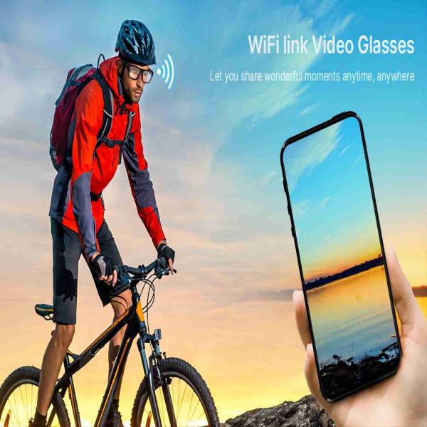 Full 1080P Wearable Smart Glasses WiFi Video Glasses For Trekking Outdoor Sports