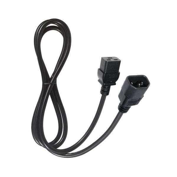 IEC C19 から C14 電源コード 16AWG 250V 1.8m 工業機器用