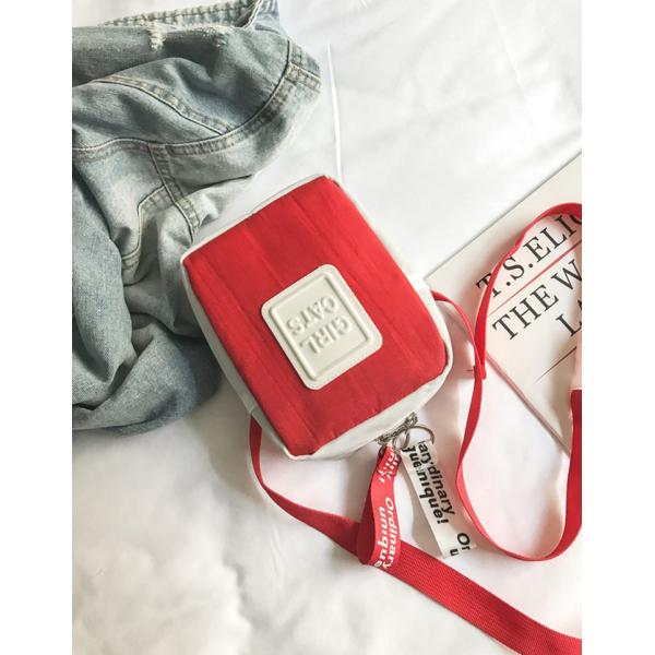 Korean version of ins fashion wild hit color canvas Messenger bag small fresh soft personality strap