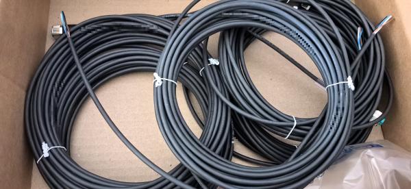 M12 A-Coded Female Cordset 4-Pin Straight PUR Cable 10m
