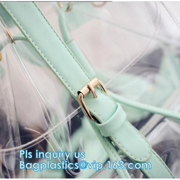 backpack wholesale with padded straps, Promotional Transparent PVC School Backpack with Customized Logo Clear Children B