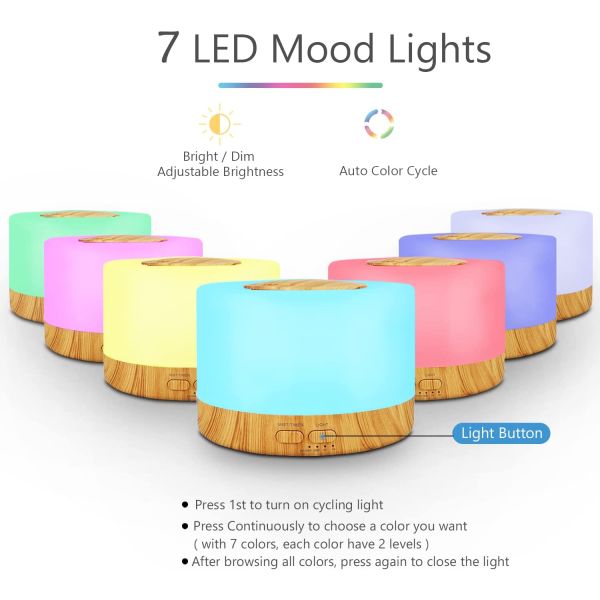 500ml Remote Control Household Aromatherapy Machine Ultrasonic Scent Essential Oil Diffuser Air Humidifier With LED Night Light