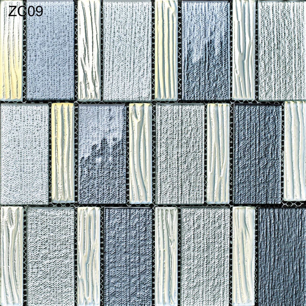 Elegant and Non-slip Glass and Metal Wall Swimming Pool Mosaics For Renovation