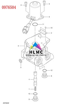 0976504 Zx210-3 Zx330-3 Excavator Solenoid Valve Lock Excavator Spare Parts
