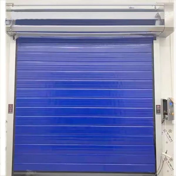 Excellent Sealing Warehouse Freezer Doors , Blue High Speed Cold Room Doors