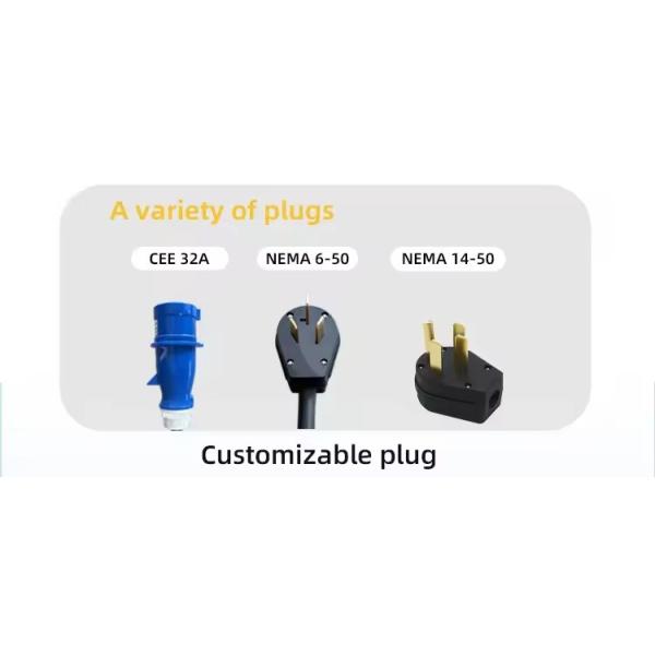 Electric Car Charger CEE Plug 5pins PC Copper 10Meters Cable Length Portable EV Charger Type2 7KW 32A EV Charging Box