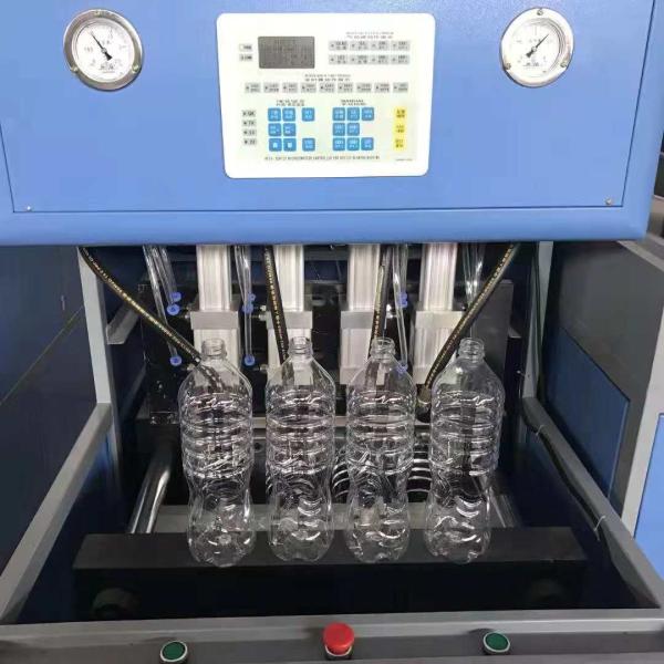 4 Cavity PET Bottle Blow Molding Machine Semi Automatic Blue 1000BPH