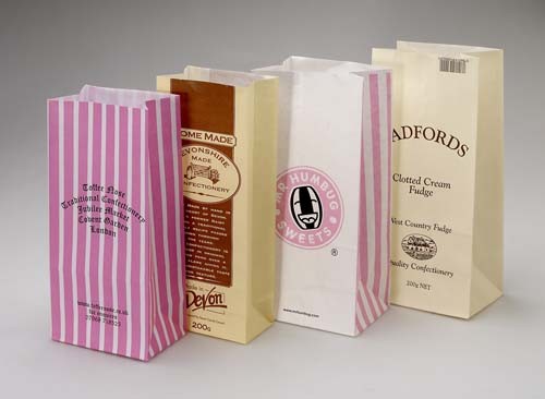 Sacos de papel do rei Papel Pipoca Saco Customized do carnaval bloco de 1 onça de vermelho e de branco