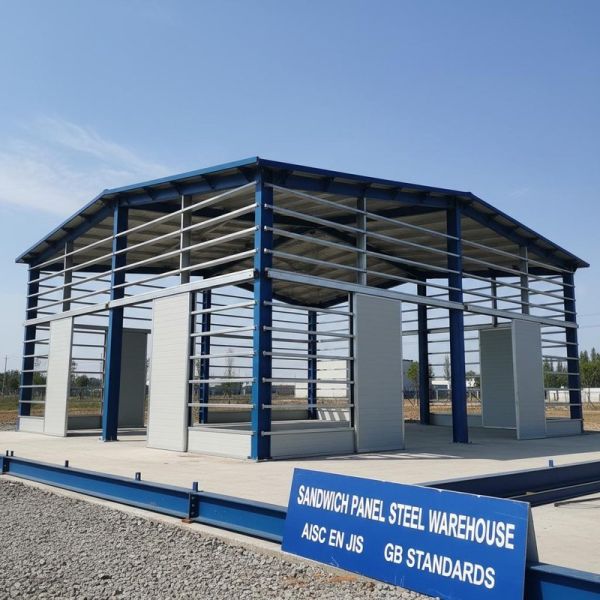 Sandwich Panel Roof And Wall Steel Structure Warehouse Frame Structure Engineered To AISC EN JIS GB Standards For Versatile And Storage