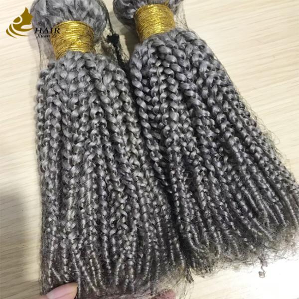 Extensiones de cabello humano virgen personalizadas Plata Ondulado personalizado tejido de cabello