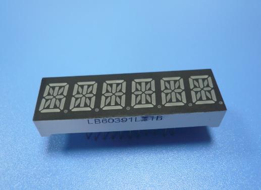 Custom super green 0.39inch 6 digit 14 segment led display for instrument panel