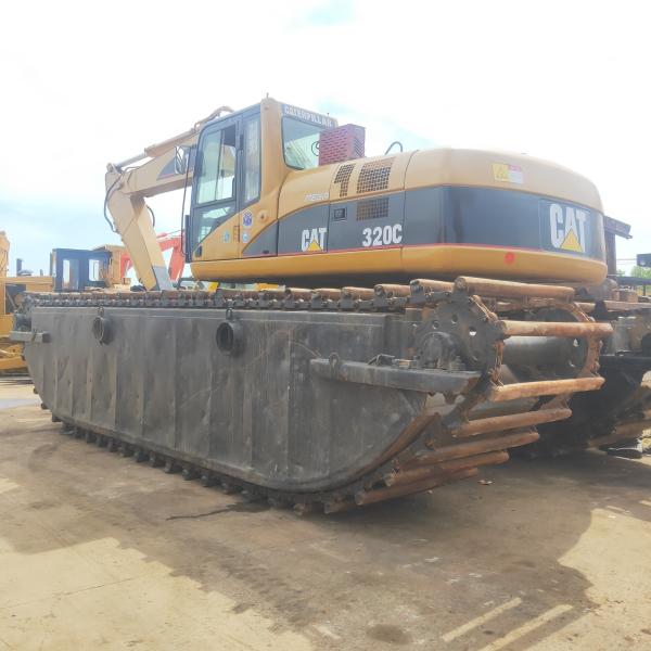                  Used 20 Ton Amphibious Excavator, Caterpillar 320c Pontoon Floating Excavator on Sale             