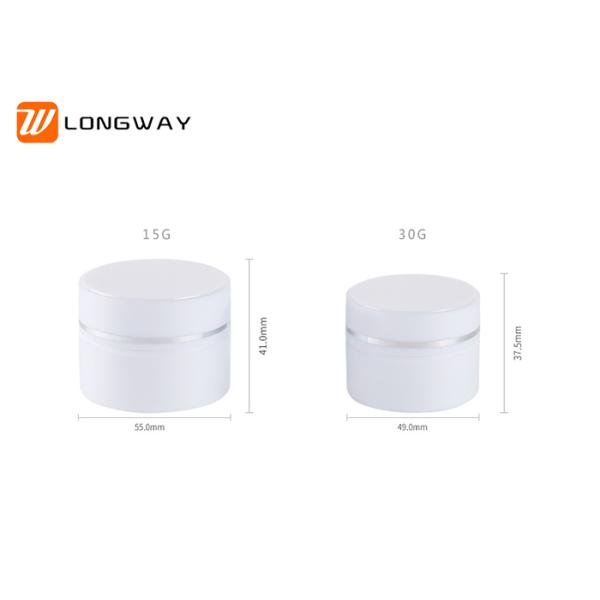White Plastic Double Deck Cosmetic Sample Jars / Small Cream Jars 15g 30g