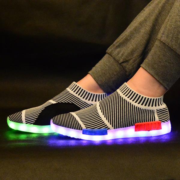 Street Dance Light Up Gym Shoes With Lights On The Bottom , Adults Neon Light Up Shoes