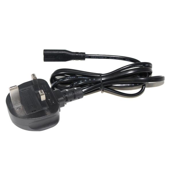 Pure Copper Conductor 1.5m Black Figure 8 Power Cord IEC C7 UK Power Cable