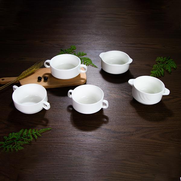White Porcelain Bowls Round Retro Superior Quality Dinnerware Set