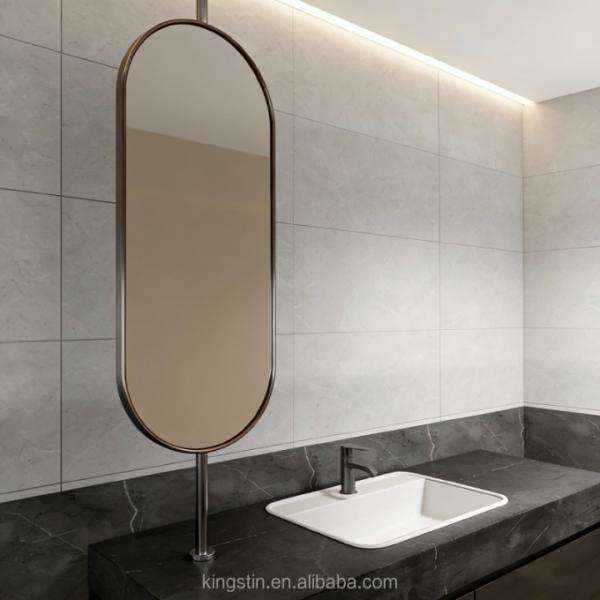 Kingstin Decorative Round Oval Shape Wall Mounted Bathroom Vanity Mirror With Metal Frame