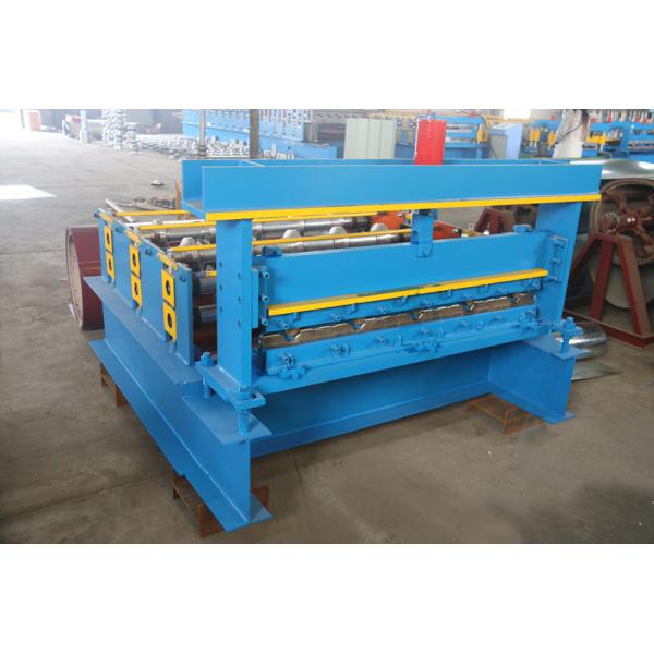 Blue Roofing Sheet Crimping Machine , Automatic Curving Roll Forming Machine