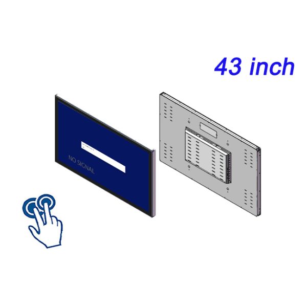 43 inch Fully Enclosed Dustproof Embedded Touch Machine Dual Network Multi Serial Port Capacitive Display