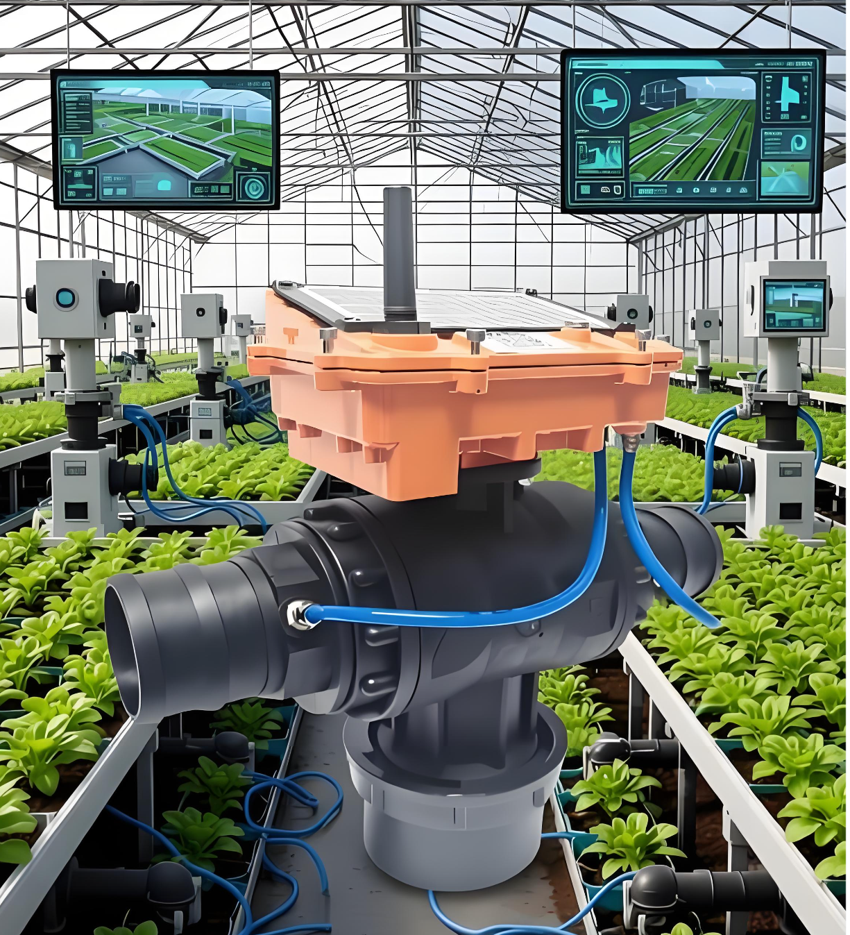 Etrany LORA  Intelligent Wireless Solar Powered Electric Ball Valve for Vast Agriculture Remote Water Control