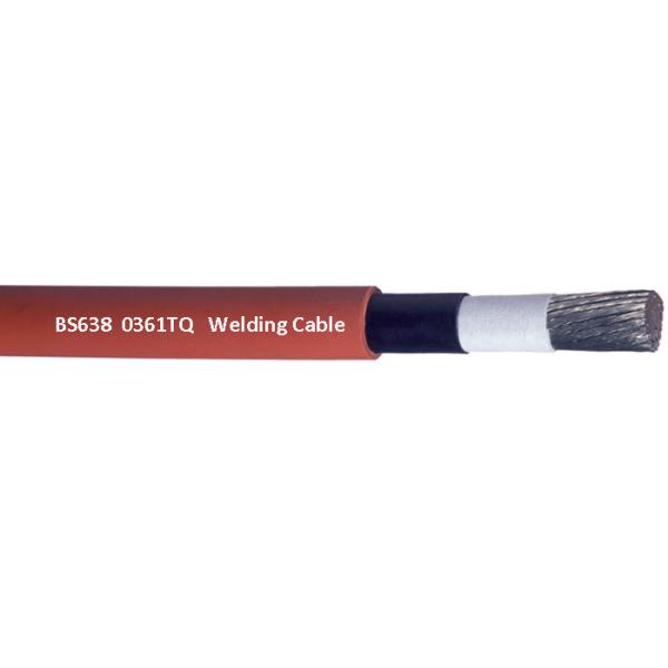 0361TQ / BS638 Rubber Flexible Cable , 100V Heat Resistant Orange Electric Welding Cable