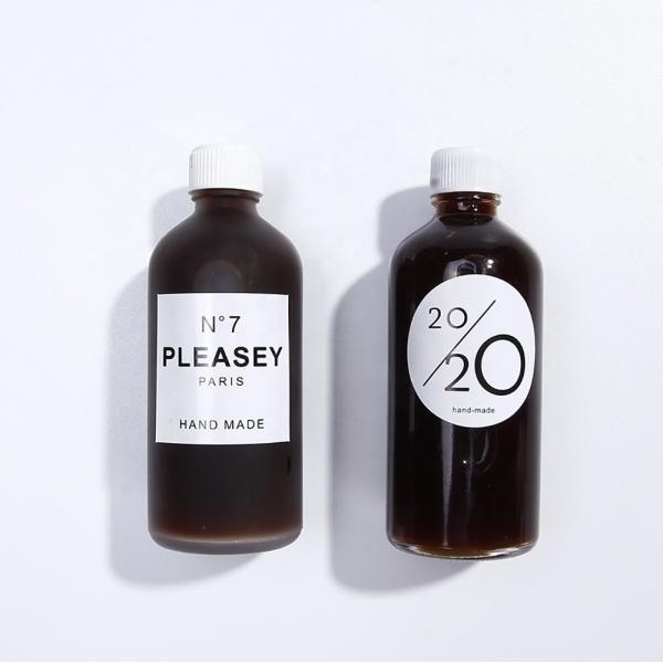 8oz 12oz Clear Reusable Drinking Beverage Glass Bottles With Plastic Lids