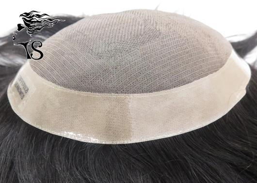 Male Toupee Hair Replacement System , Human Hair Pieces For Top Of Head With Poly Around