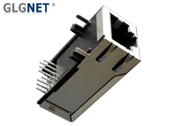 Integrated Magnetic RJ45 Single Port Tab Up Right Angle 30 U Gold Plating