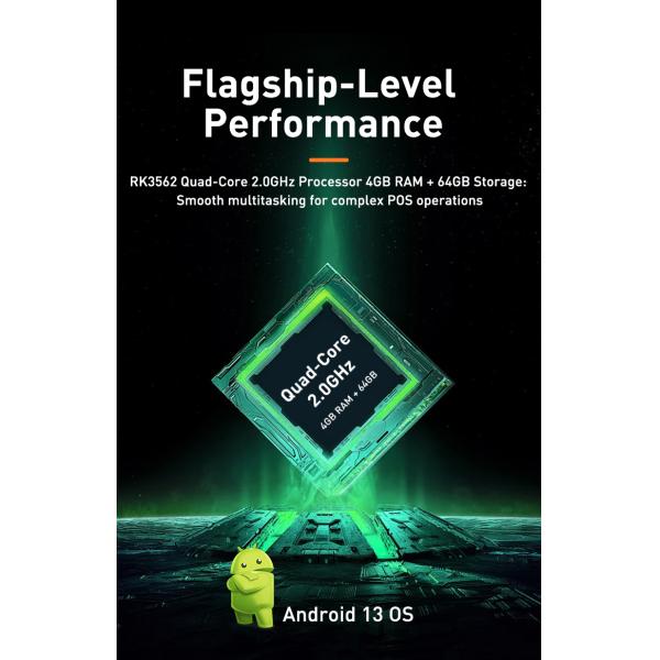 8-Inch Android POS Tablet with 2D Barcode Scanner and 58mm Printer