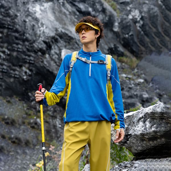 Stand Collar Color Block Jacket Thermal Antibacterial Polartec Fleece Outdoor Pullover