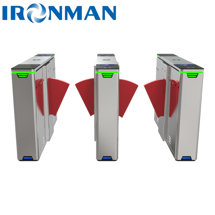 High-Security Flap Barrier Turnstile with 12 Infrared Sensors IM.XY.03 Stainless Steel Access Control Gate