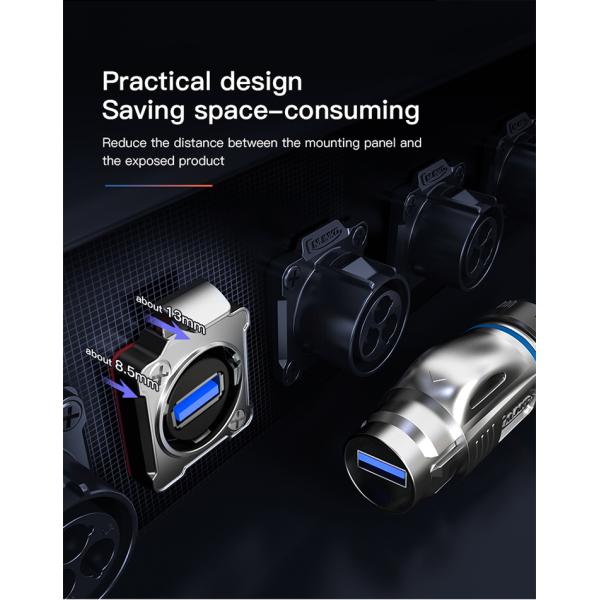 CNLINKO BD24 Metal Circular Data Connector USB Plug Waterproof USB 3.0 Connector