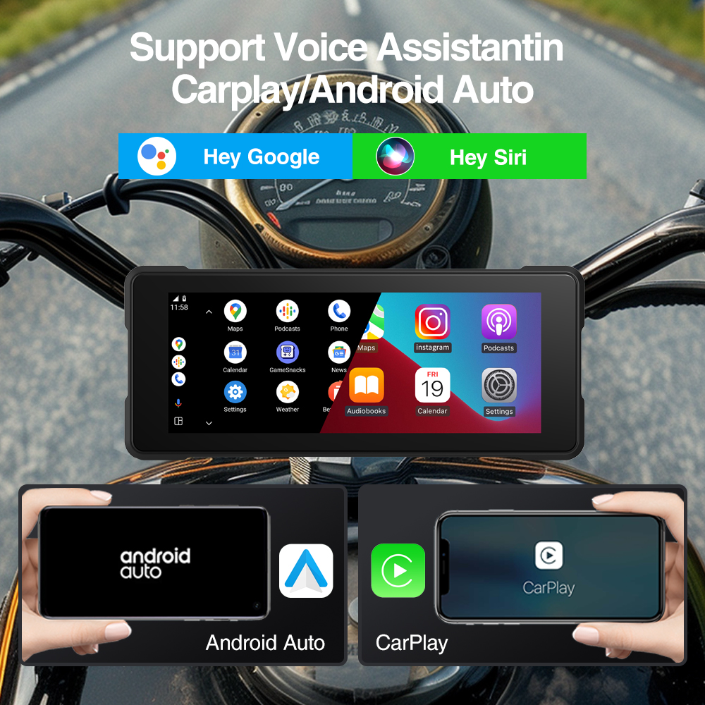 GRANDnavi 6.86 дюймовое портативное навигационное устройство Linux System Мотоцикл CarPlay