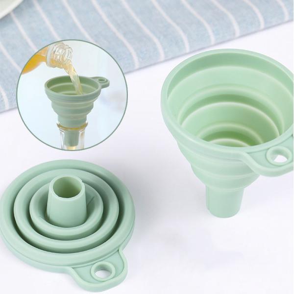 Household Food Safe Silicone Rubber Funnel Foldable