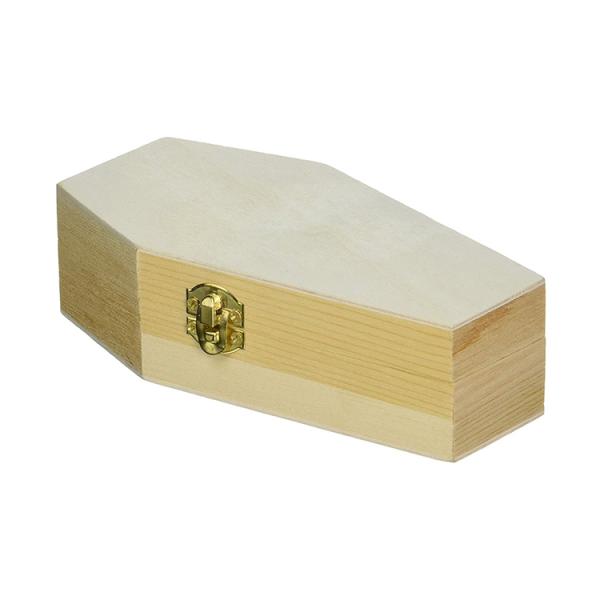 Unfinished Wood Coffin Box for Customized Plain Black Gift and Cosmetics Packaging