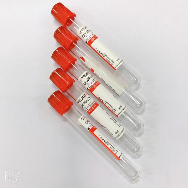 Tubos vermelhos da coleção do soro do tampão do tubo liso descartável da coleção do sangue